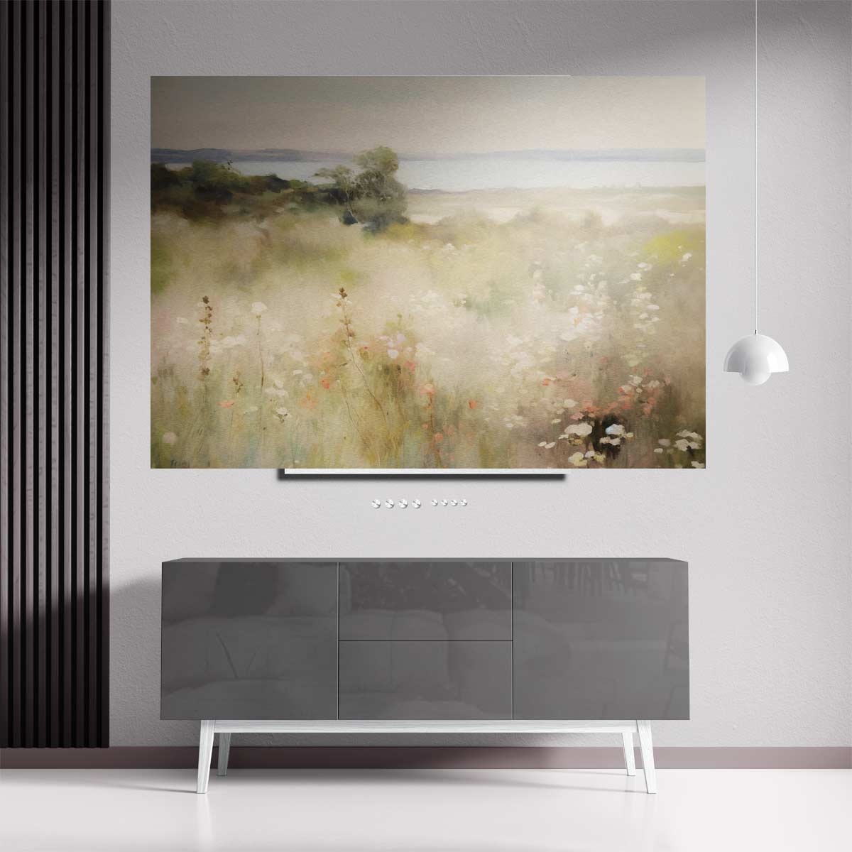 Zonovergoten Bloemenweide – plexiglas wanddecoratie in portret formaat