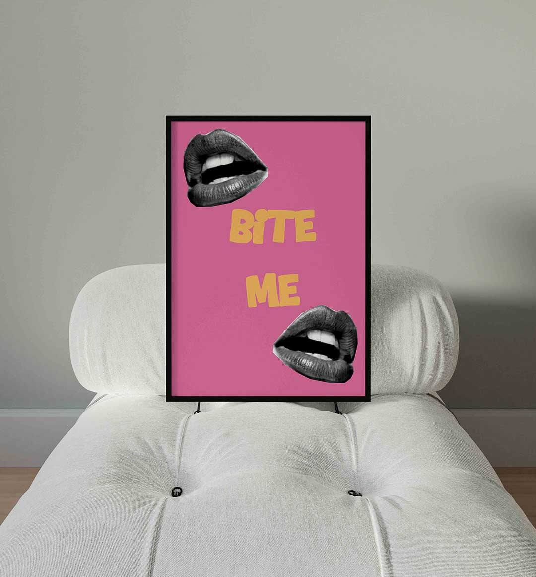 Bite me – staande Pop Art wanddecoratie van WallArtistic