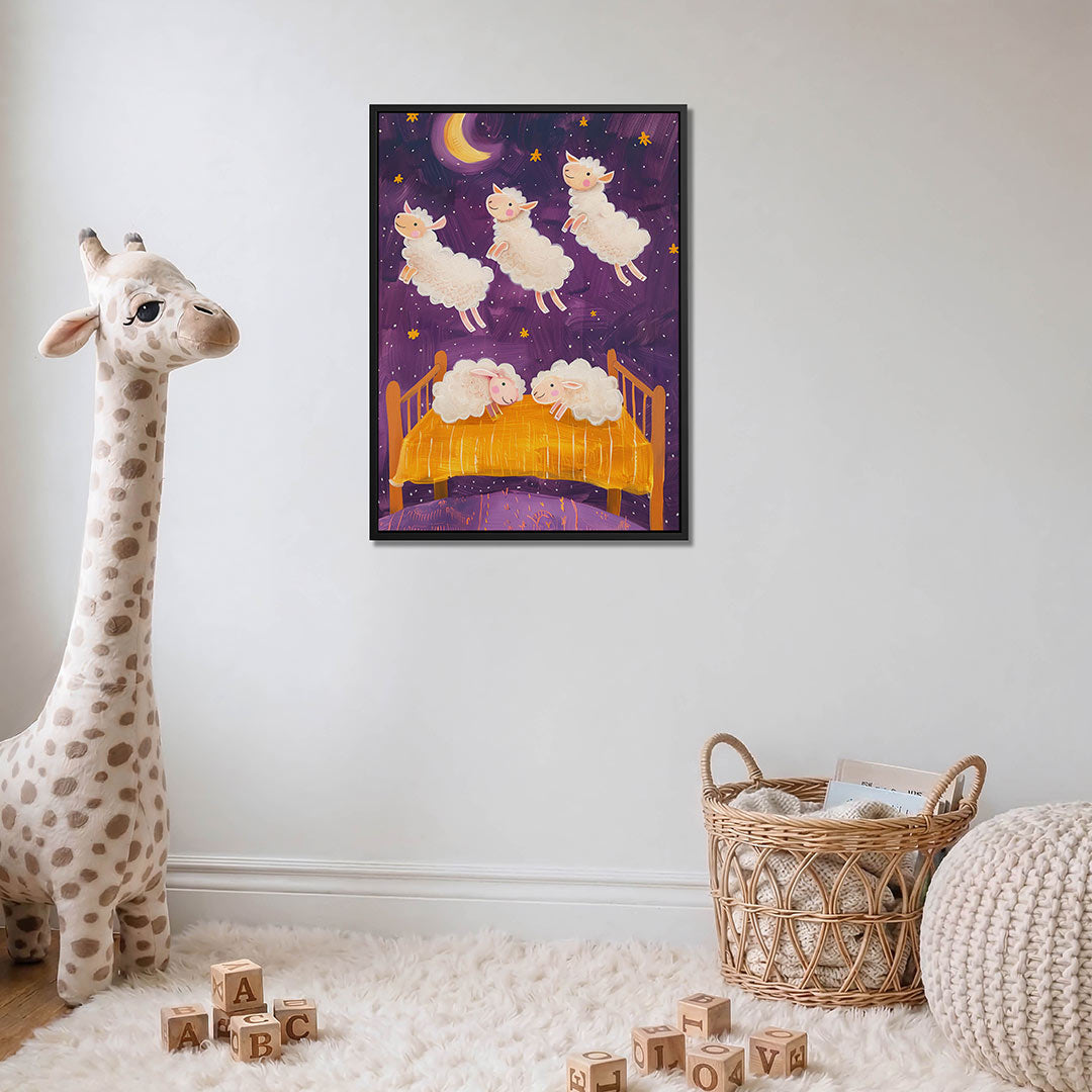 Dromerige schapen – moderne staande wandkunst
