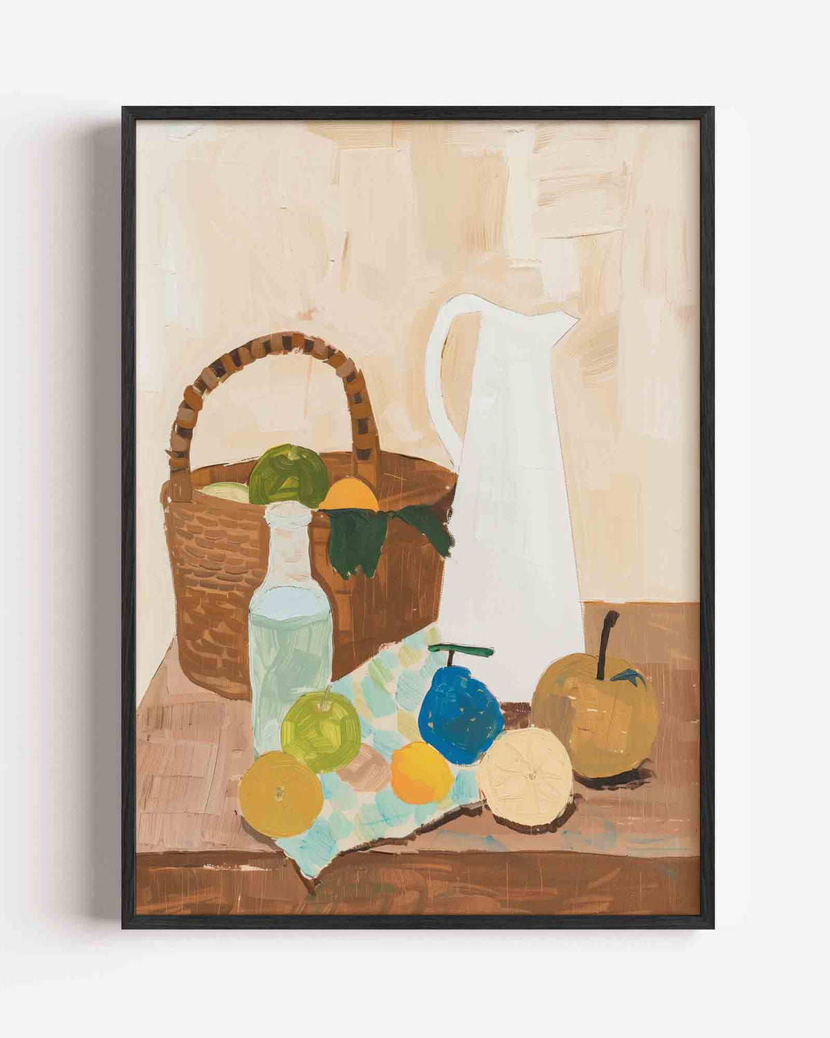 Stilleven met fruit en kan – hedendaagse illustratie portret poster als wanddecoratie