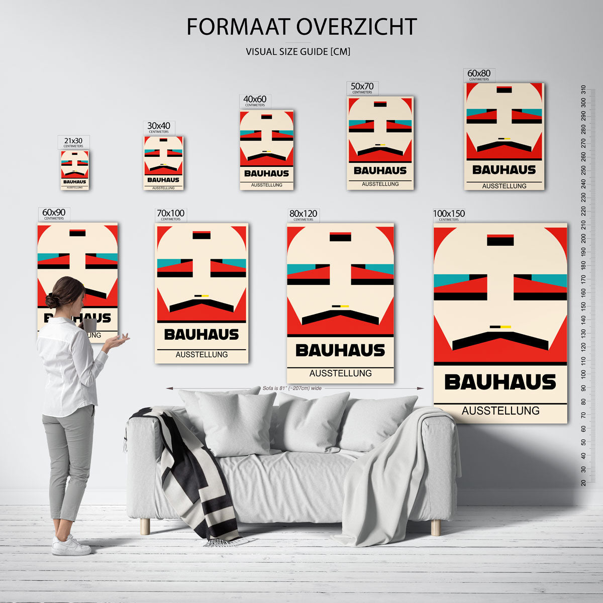 Vormen en vlakken – Bauhaus poster als geometrische wanddecoratie