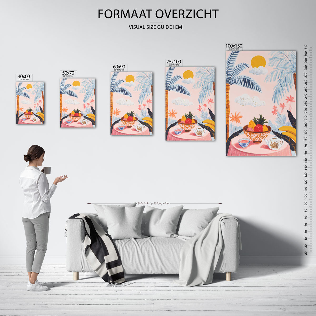 Tropisch tafereel – staand wanddecoratie kunstwerk