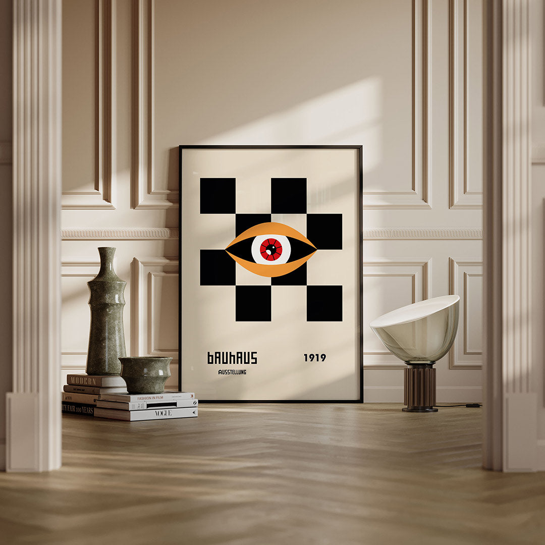 Oog en vlakken – moderne Bauhaus wandkunst als poster