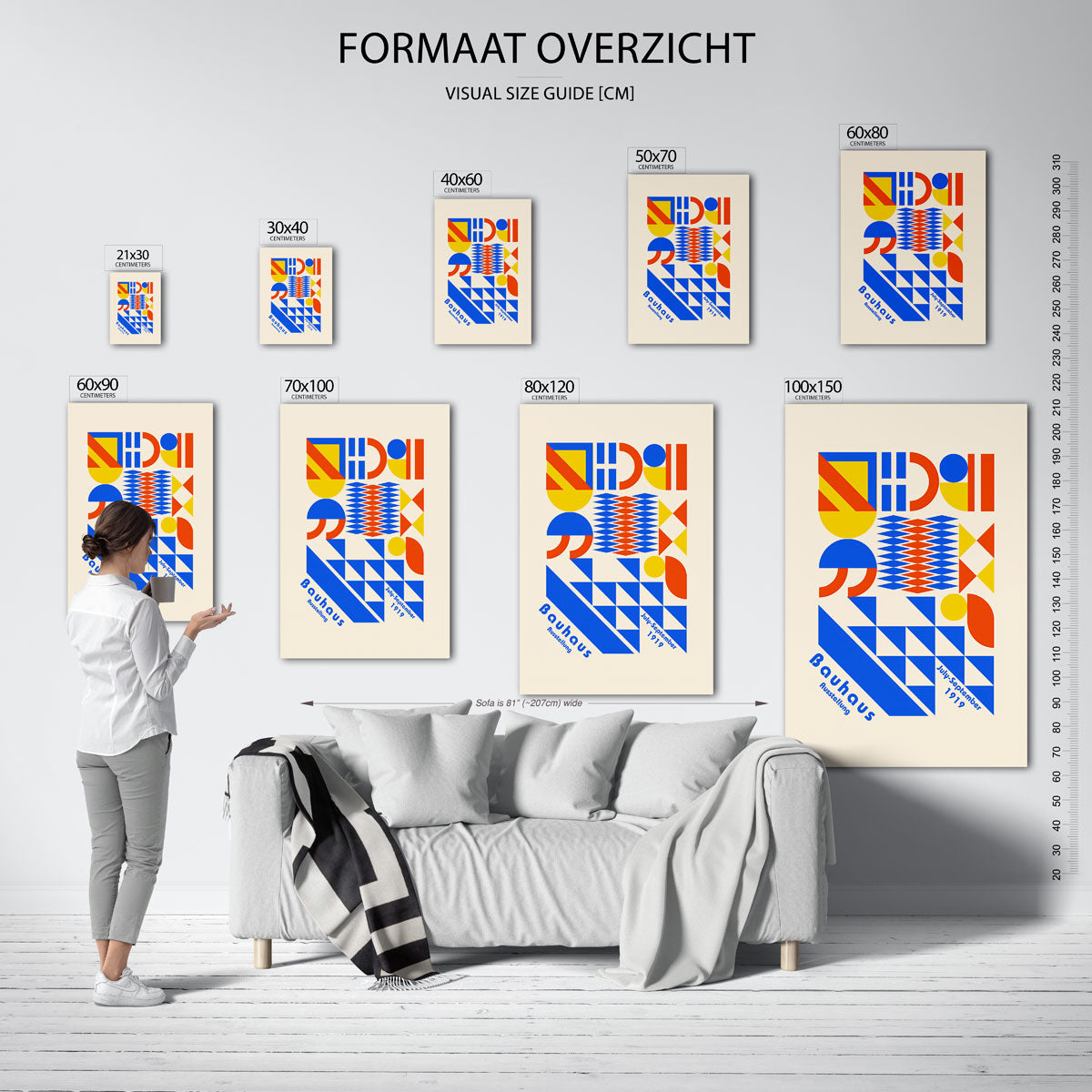 Vormen en vlakkenspel – geometrische poster in Bauhaus-stijl van WallArtistic