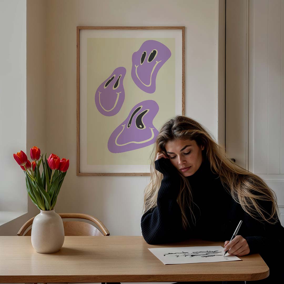 Vrolijke Geesten Wanddecoratie – staande muurposter voor een modern interieur