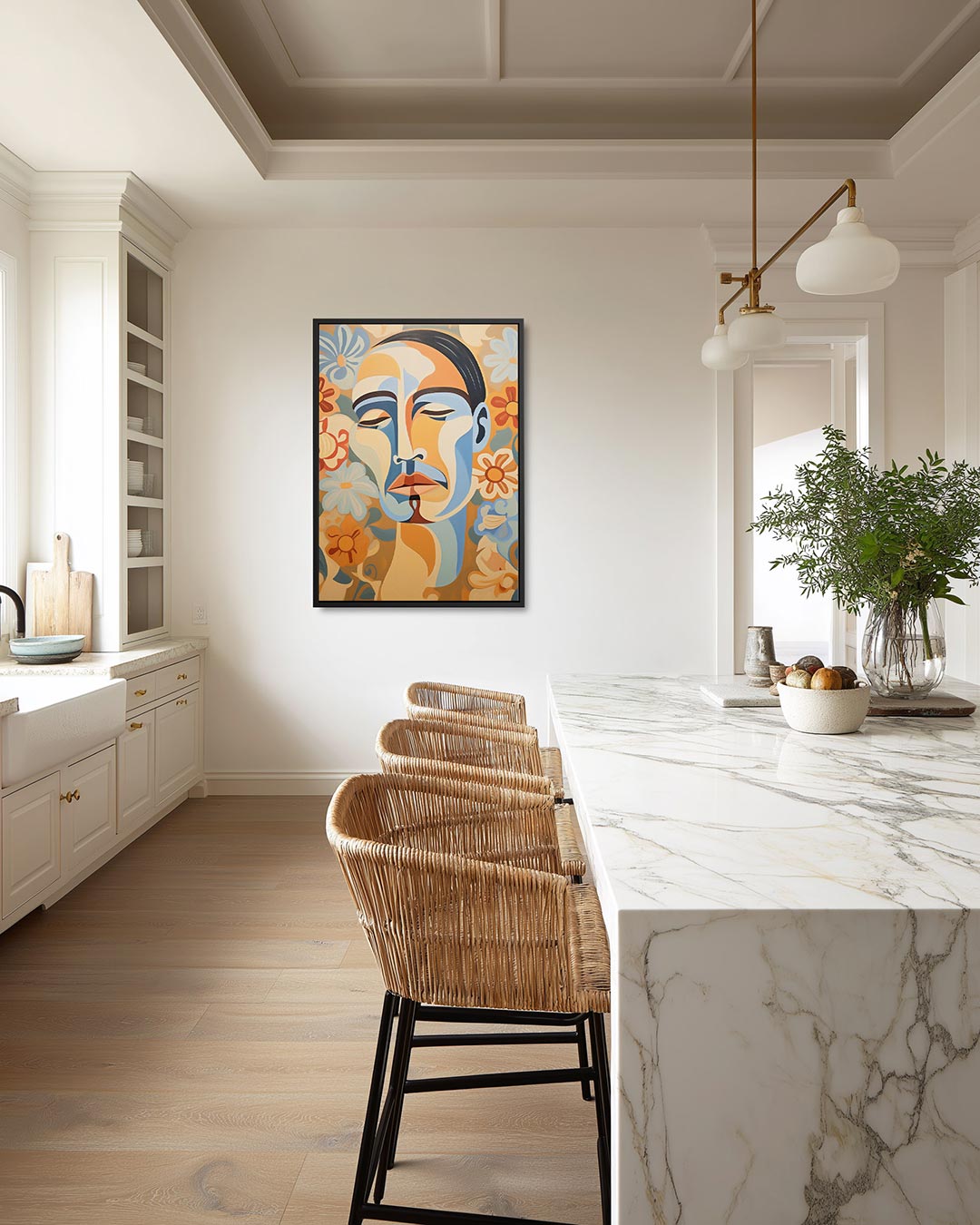 Kleurrijk gezicht – staand wanddecoratie kunstwerk