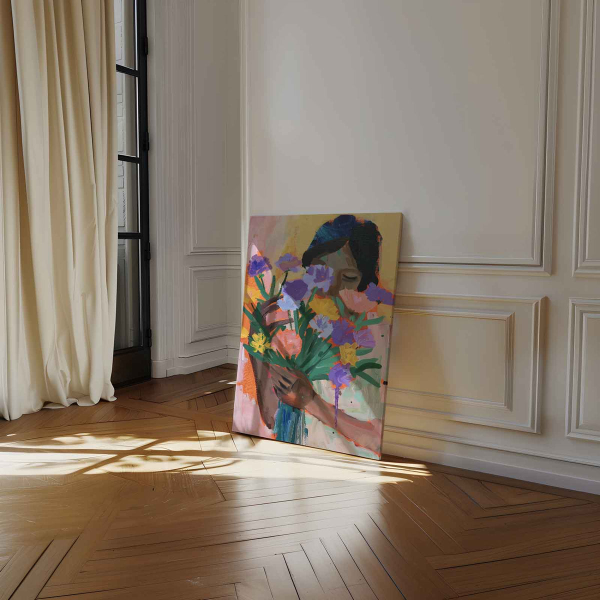 Bloemenliefde – dibond wanddecoratie in staand formaat