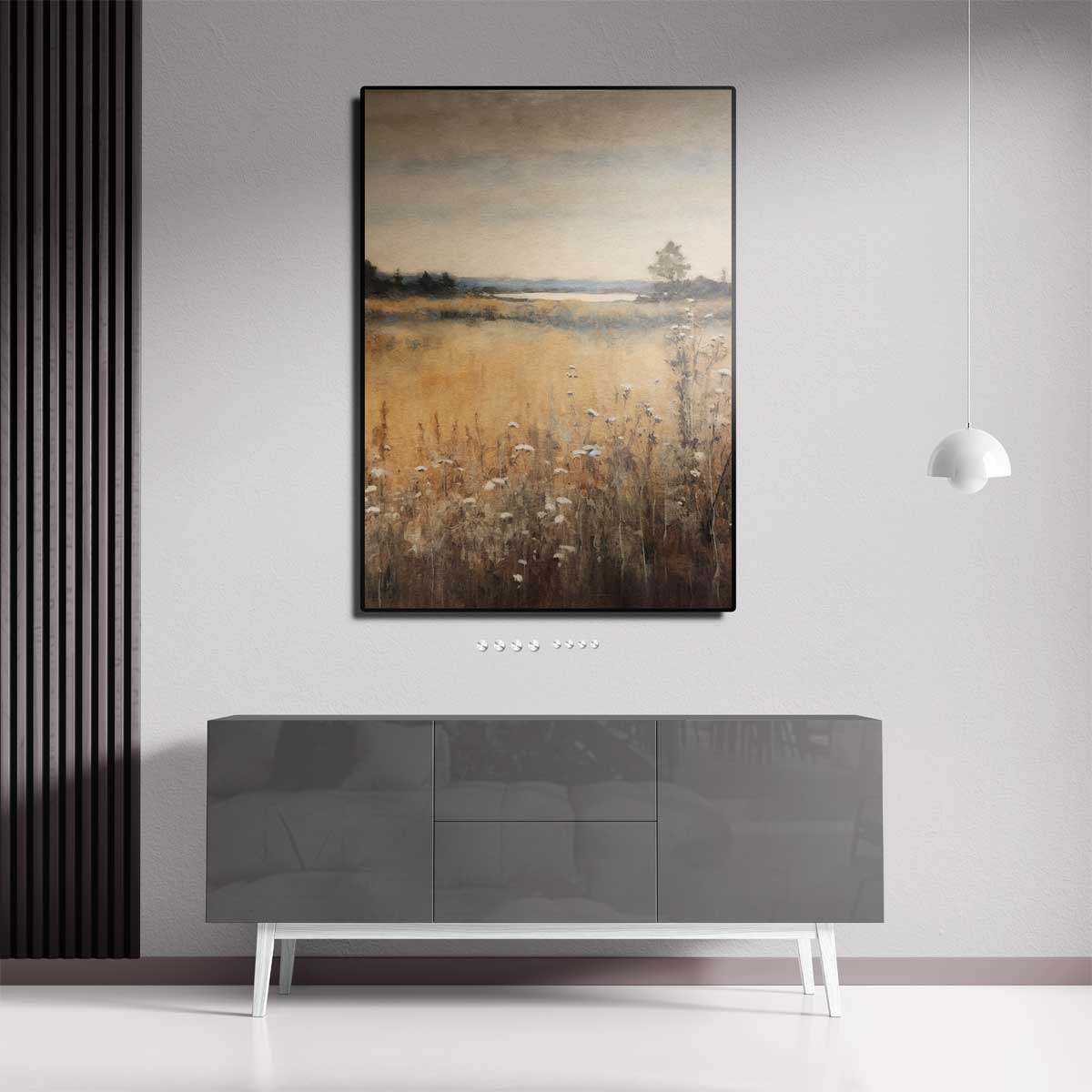Rustiek Landschap in Herfstkleuren – staande wandkunst voor woonkamer of interieur