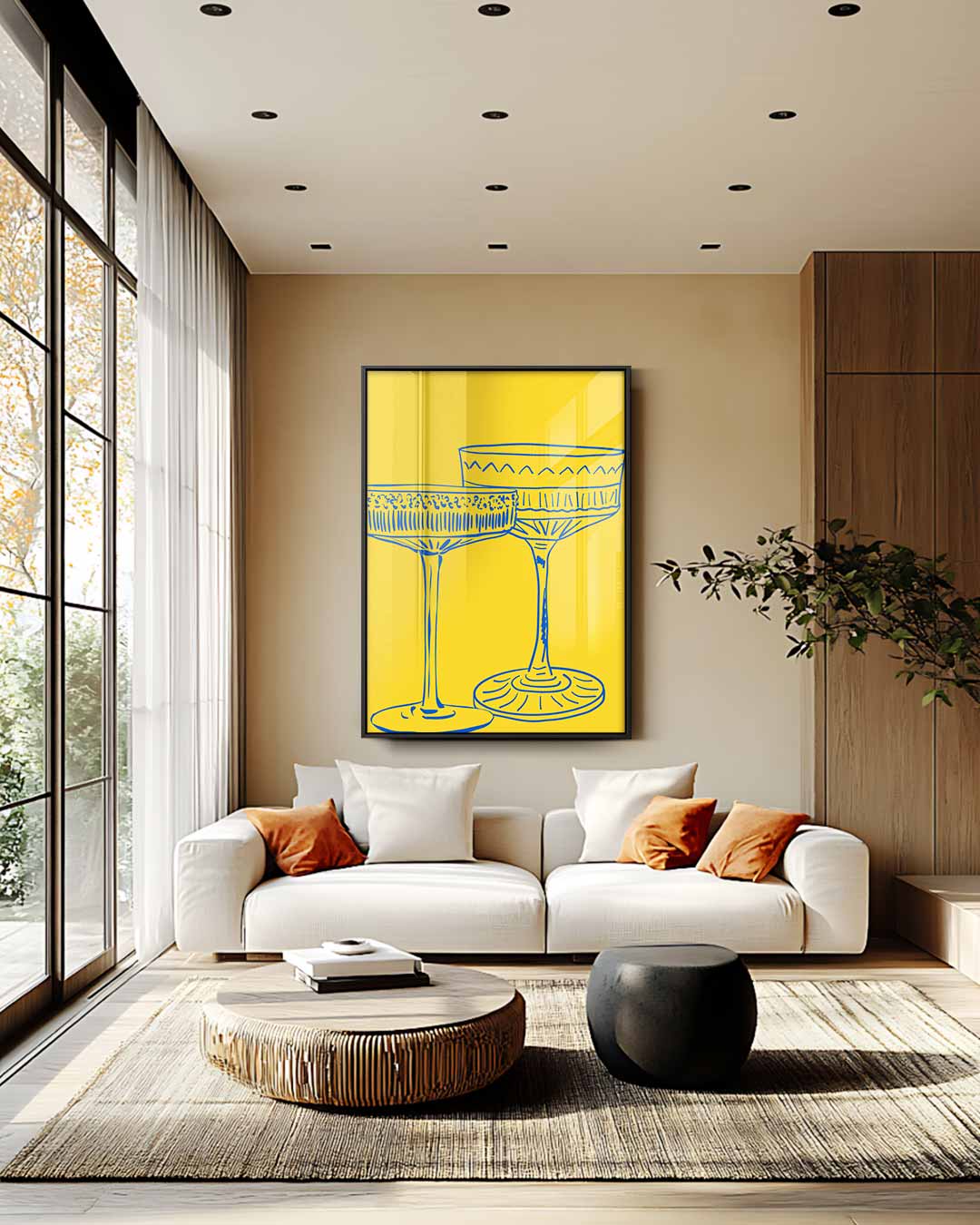 Stijlvolle Sierglazen Illustratie – plexiglas wanddecoratie in portret formaat