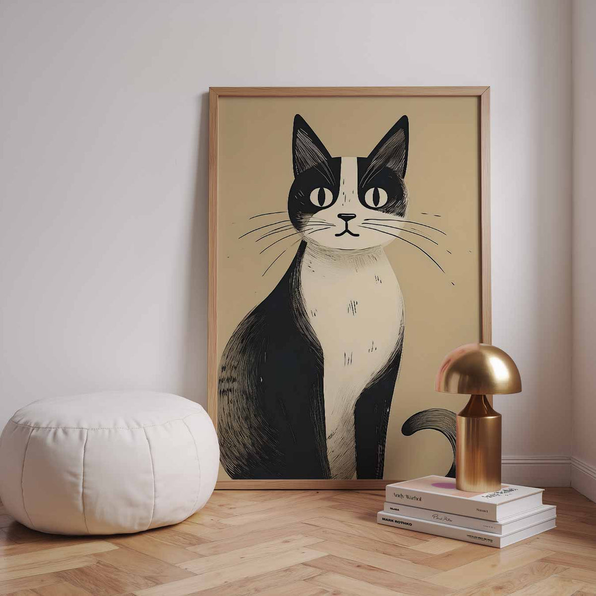 Stijlvolle Kattenillustratie – dieren poster in staand formaat