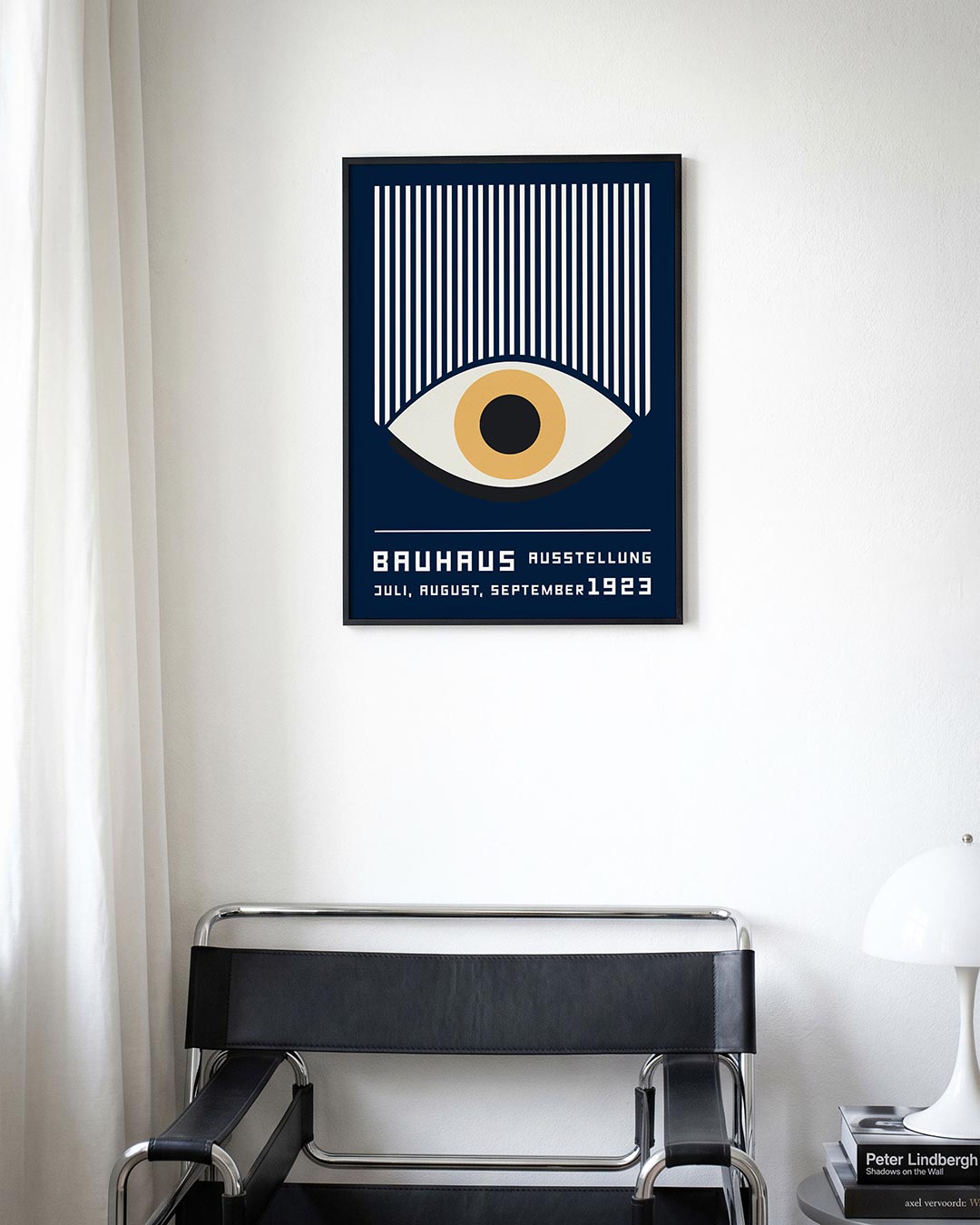 Lijnen en oog – moderne Bauhaus wandkunst als poster