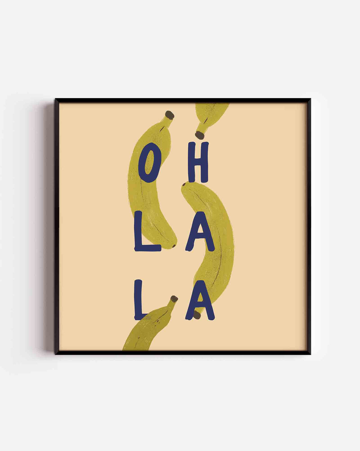 Bananen en letters – keuken vierkante poster als wanddecoratie