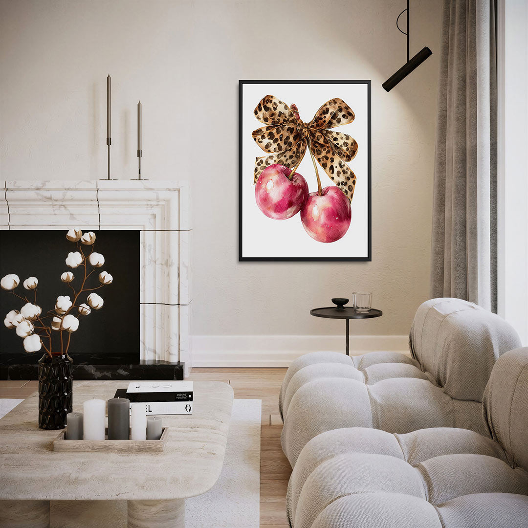 Kersen met strik – staand wanddecoratie kunstwerk