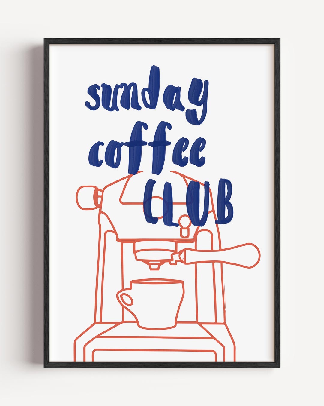 Sunday Coffee Club – keuken portret poster als wanddecoratie
