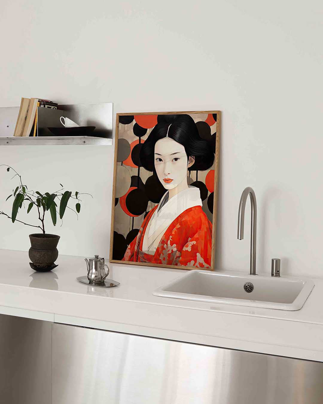 Vrouw in kimono – Aziatische poster in staand formaat