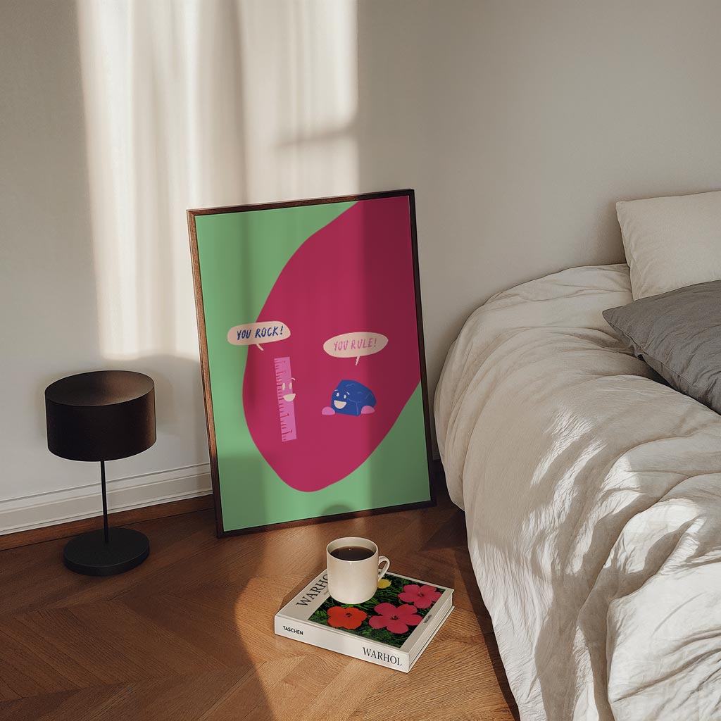 Vrolijke Complimentenposter – staande zomer wanddecoratie van WallArtistic