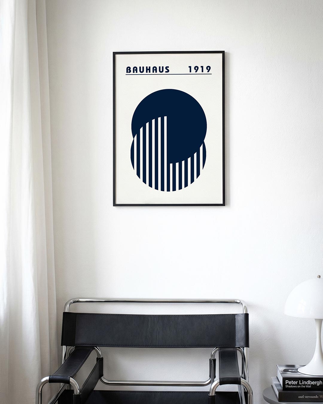 Cirkel en lijnen – moderne Bauhaus wandkunst als poster