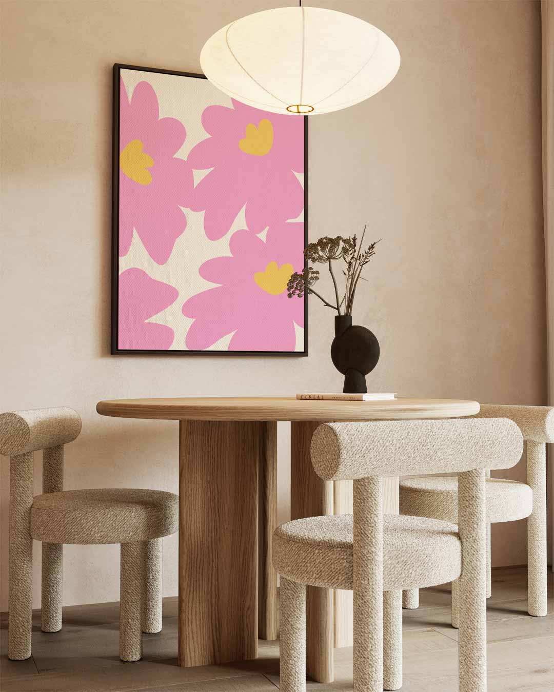 Vrolijk Bloemenpatroon – staande wandkunst voor woonkamer of interieur