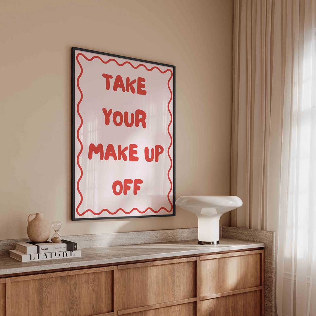 Take your make up off – kleurrijke Pop Art poster in staand formaat