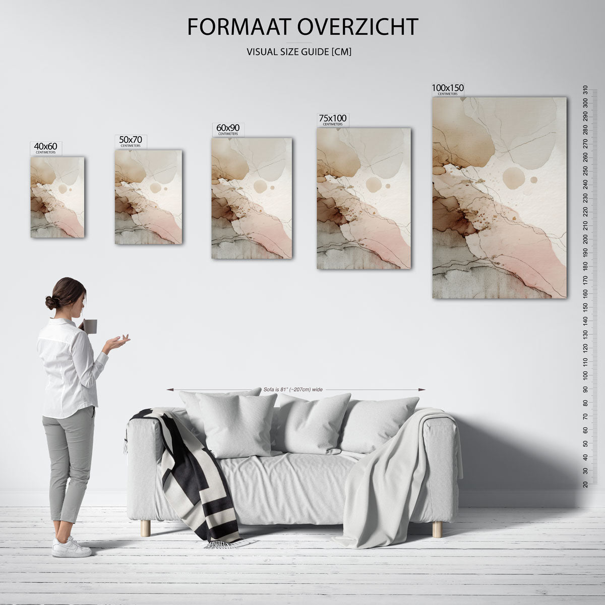 Organische vormen – staande wanddecoratie van WallArtistic