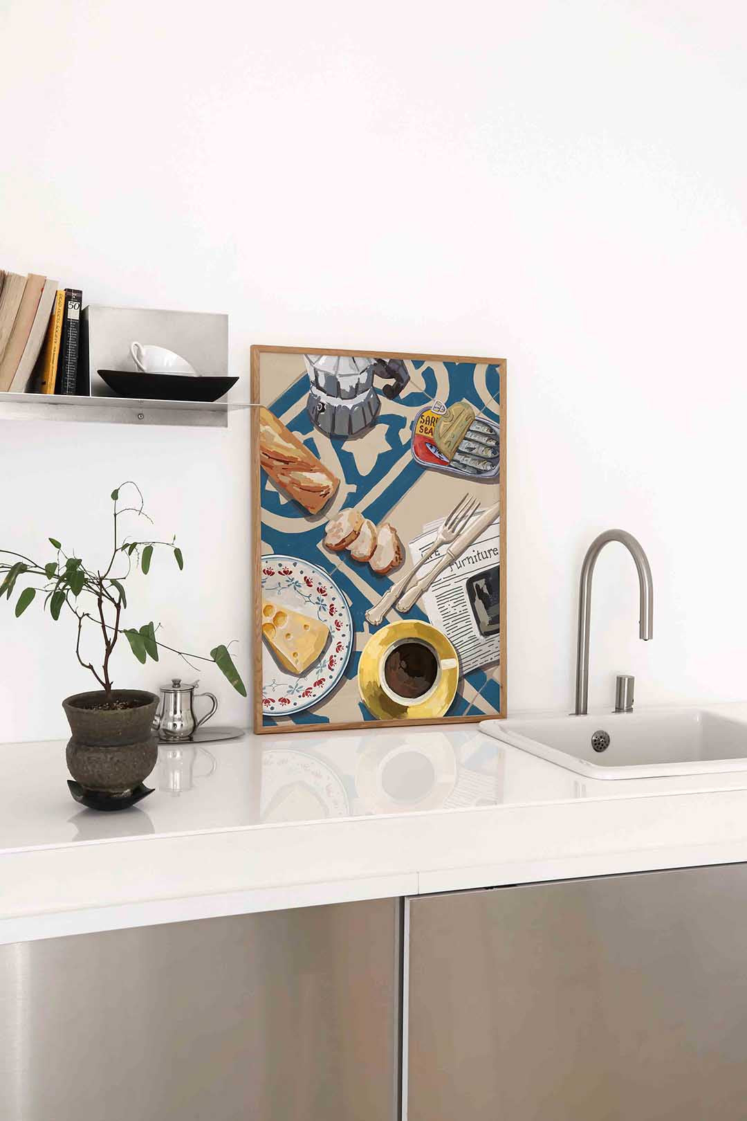 Ontbijt tafel – staande keuken wanddecoratie van WallArtistic