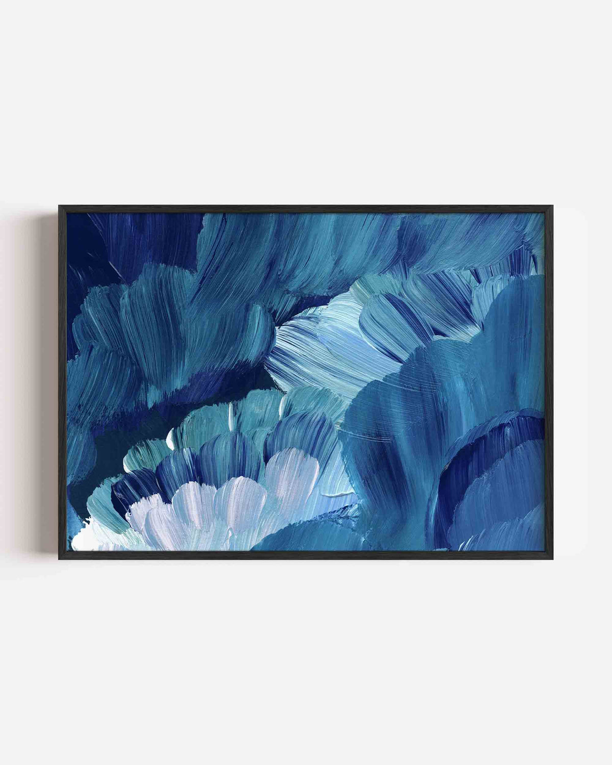 Blauwe penseelstreken – schilderkunst landscape poster als wanddecoratie