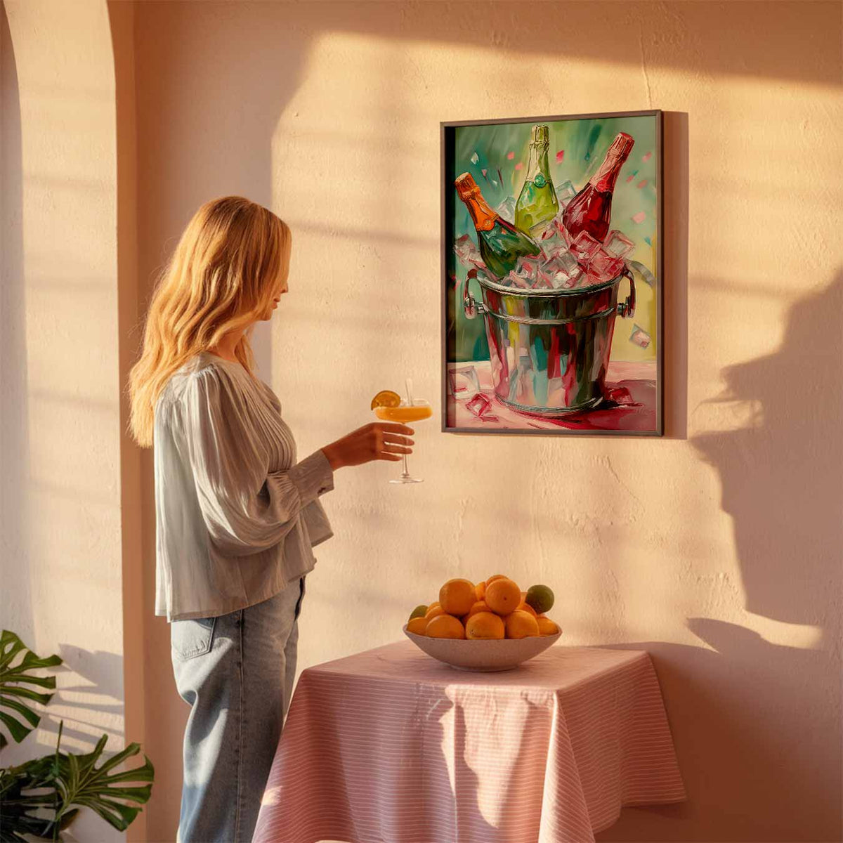 Bubbly Celebration – keuken poster als sfeervolle staande wanddecoratie