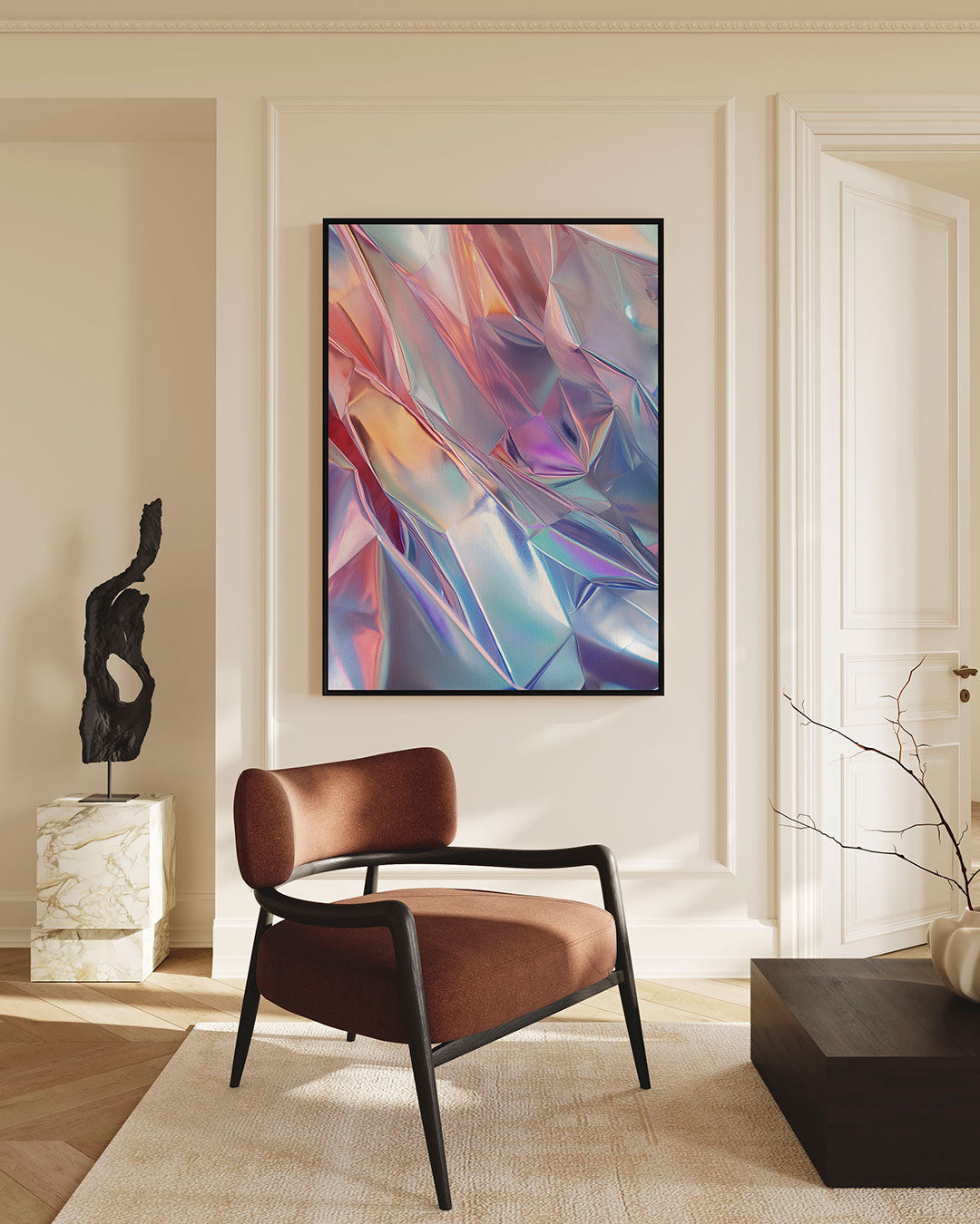 Reflecterende kleuren – staande wanddecoratie