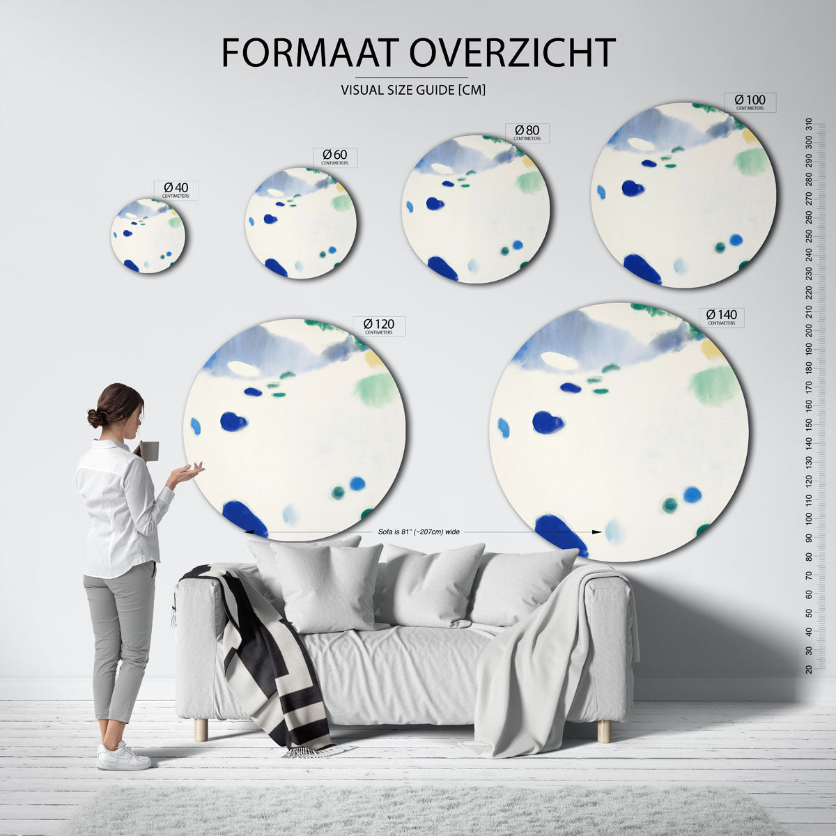 Vormen en kleuren – kleurrijke wandkunst als muurcirkel