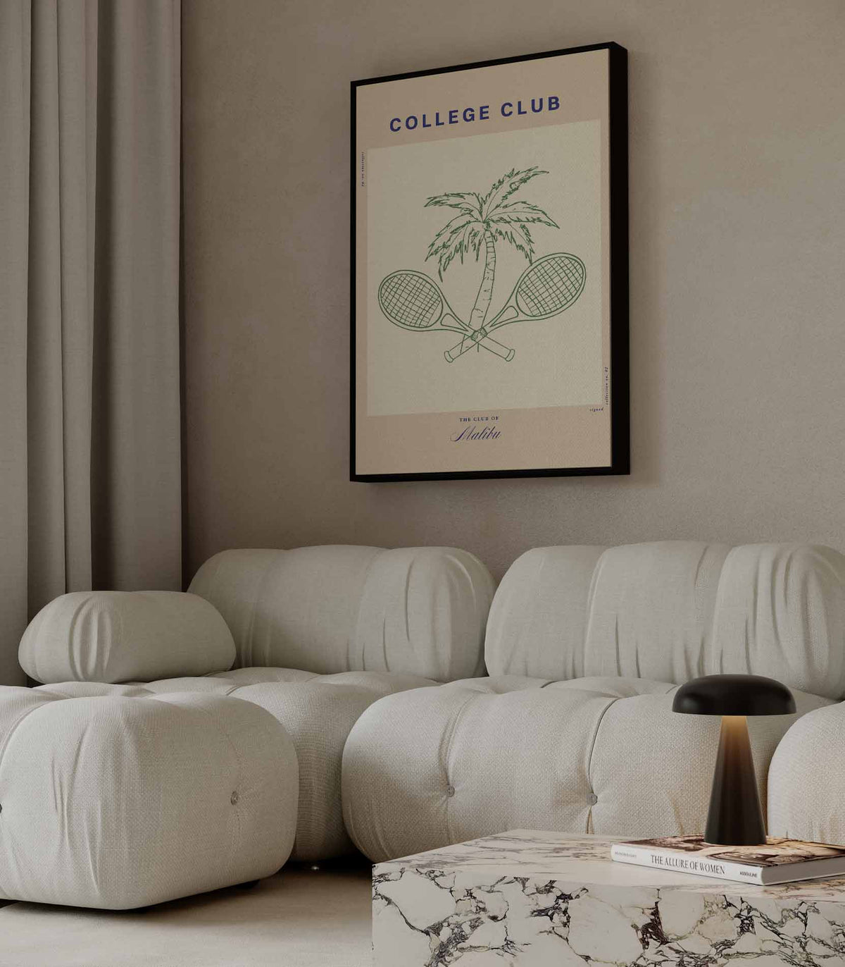 College Club Print – plexiglas wanddecoratie in portret formaat