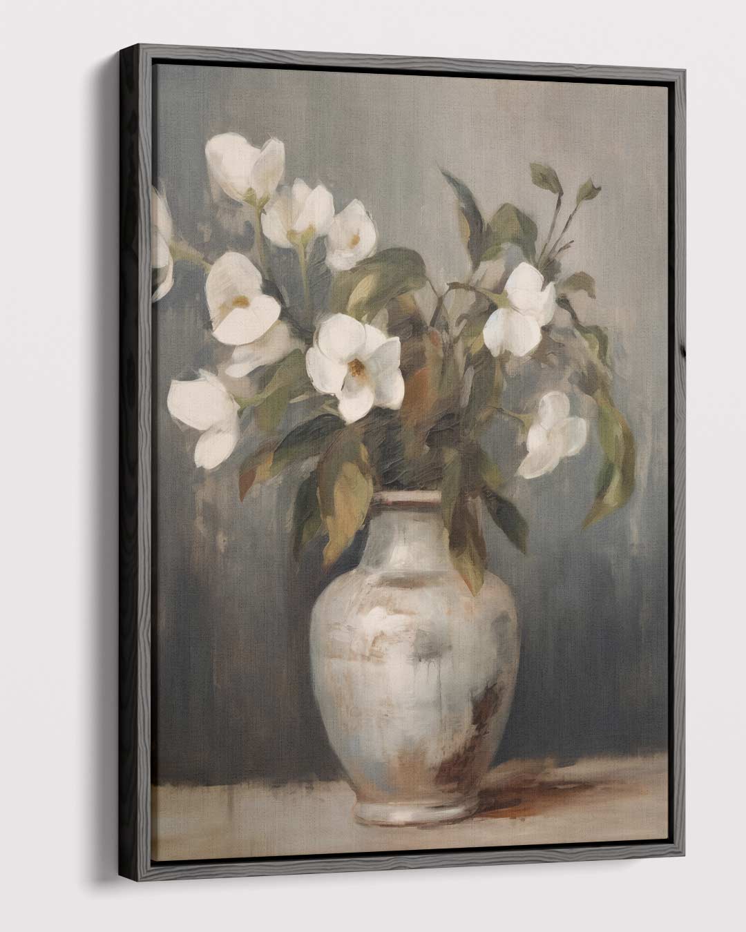 Elegante Bloemenpracht in Aardetinten – dibond kunstwerk als wanddecoratie