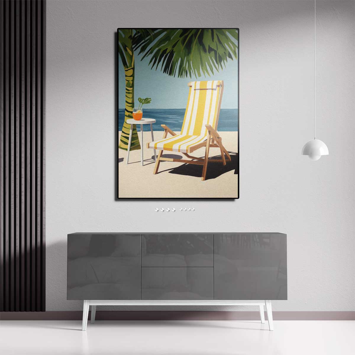 Zomerdag aan het Strand – staand kunstwerk voor modern interieur