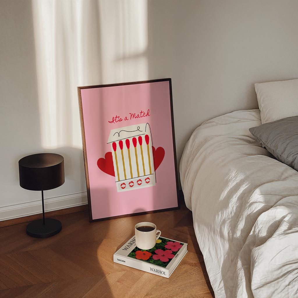 It's a Match Retro Stijl – staande zomer wanddecoratie van WallArtistic