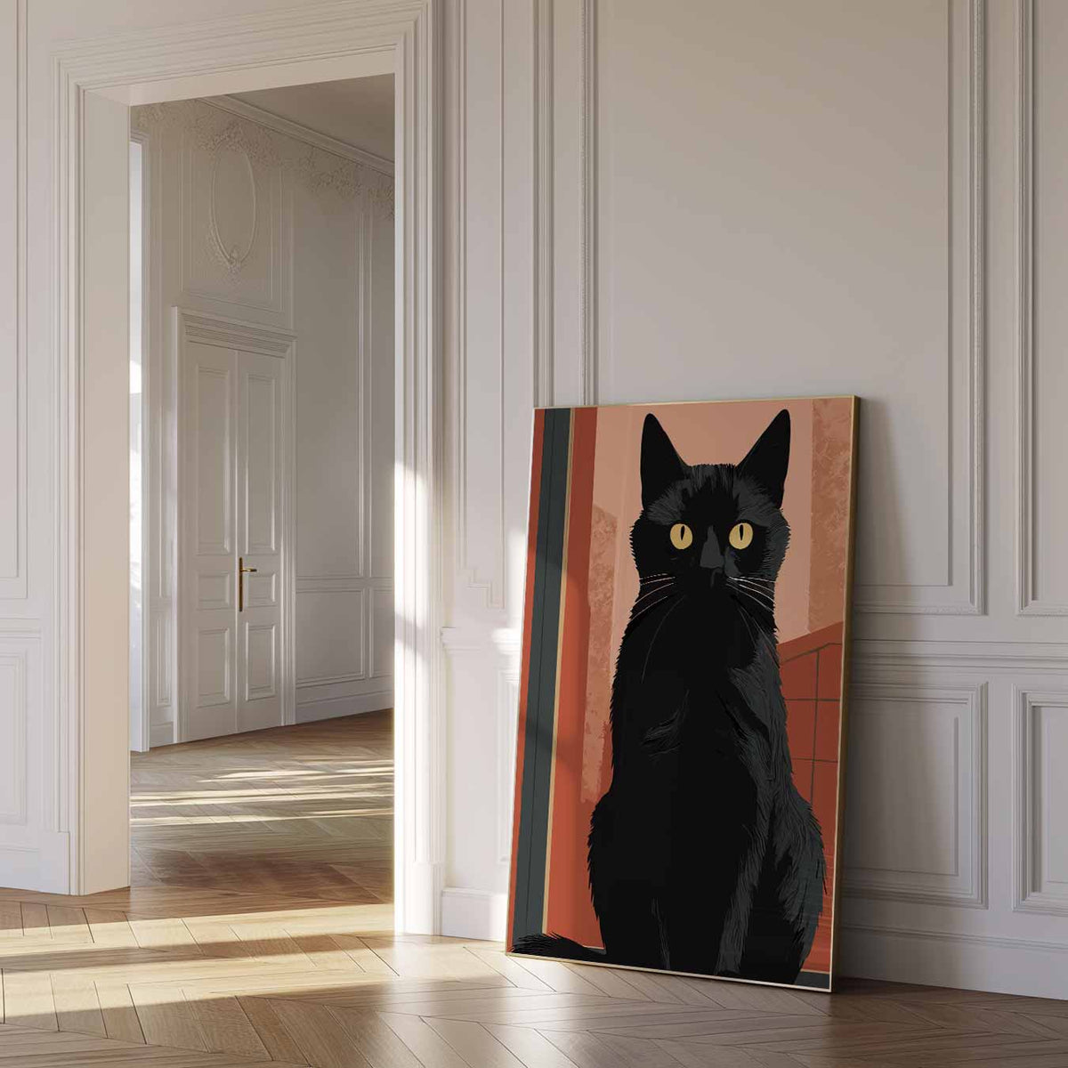 Mystieke Kattenposter – dierenposter als moderne staande wanddecoratie
