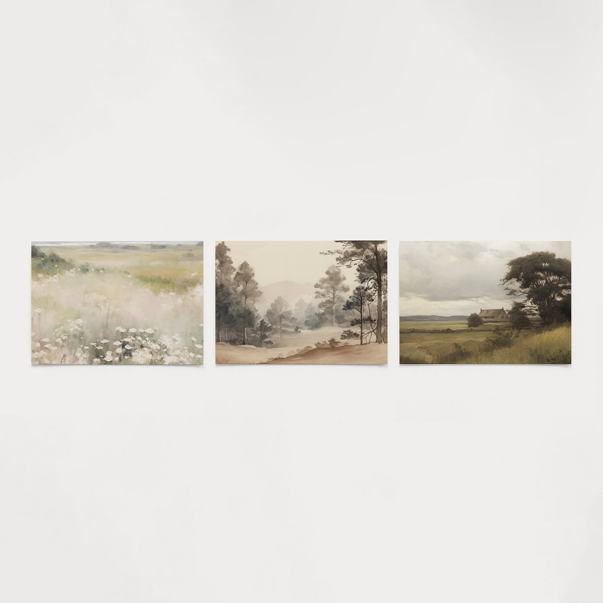 Zachte bloemenweide Posterset