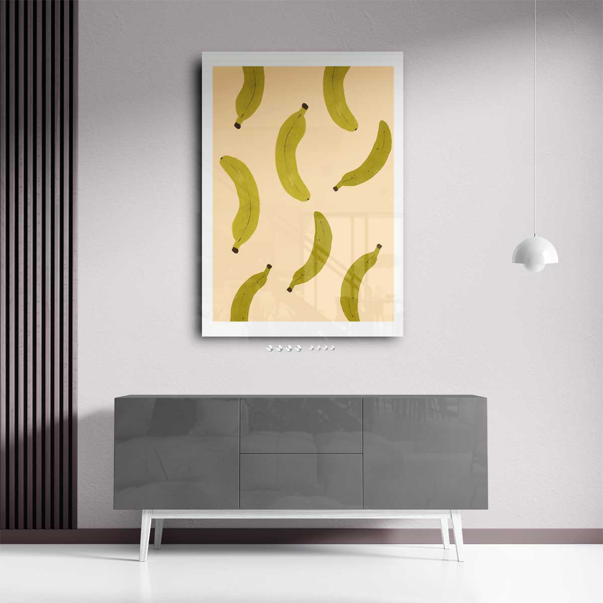 Speelse Bananen Illustratie – staand kunstwerk voor modern interieur