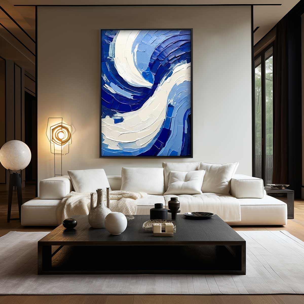 Golf van Blauwe Energie – modern portret kunstwerk van WallArtistic