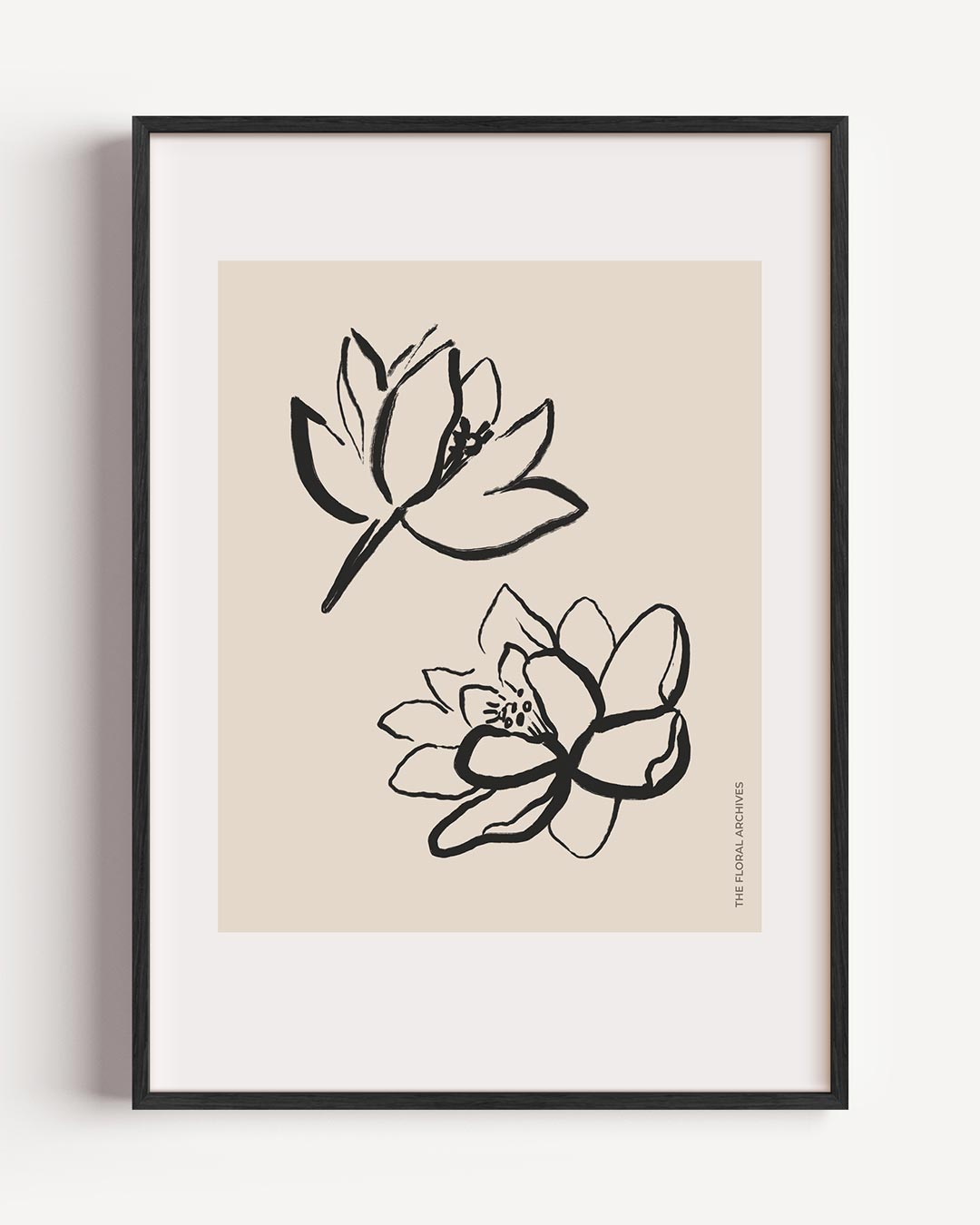 Elegante Bloemenillustratie – bloemen portret poster als wanddecoratie