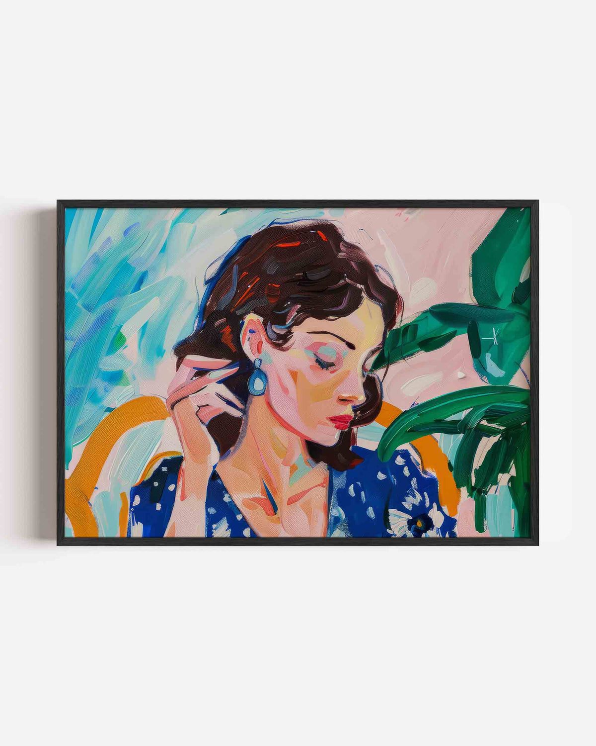 Vrouw met oorbel – vrouwelijk portret als landscape poster
