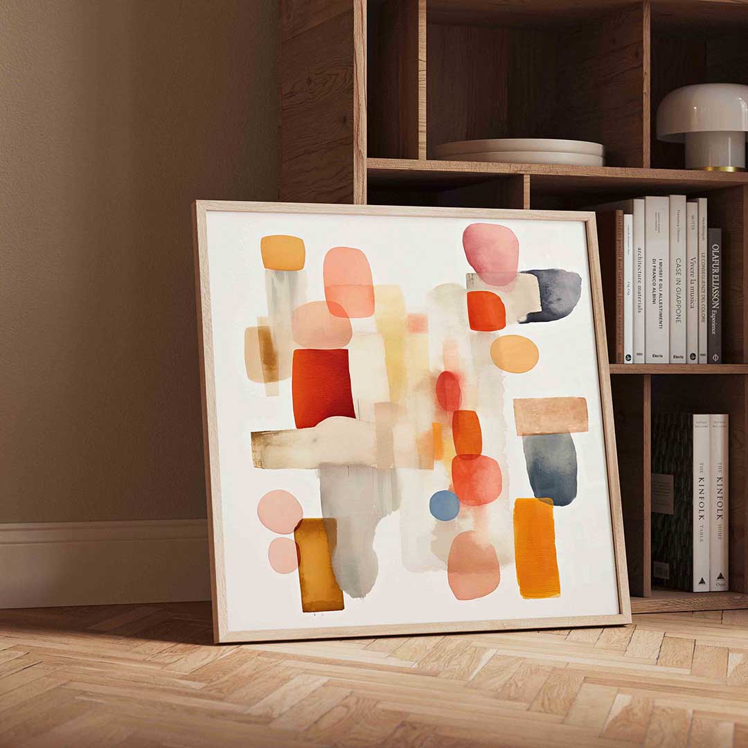 Abstracte vormen – geïllustreerde wandkunst als vierkante poster