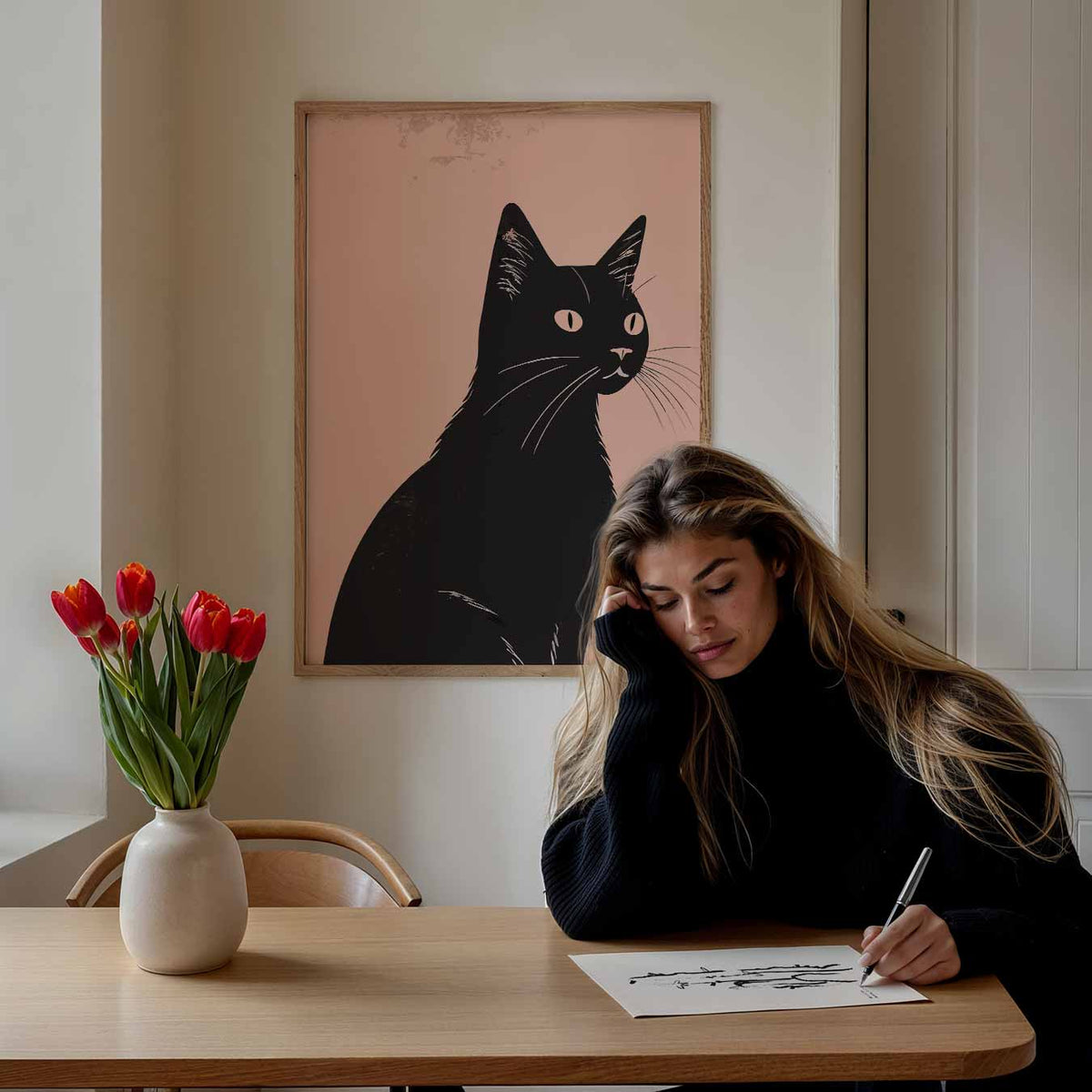 Stijlvolle Kattenkunst voor Thuis – staande dieren wanddecoratie van WallArtistic