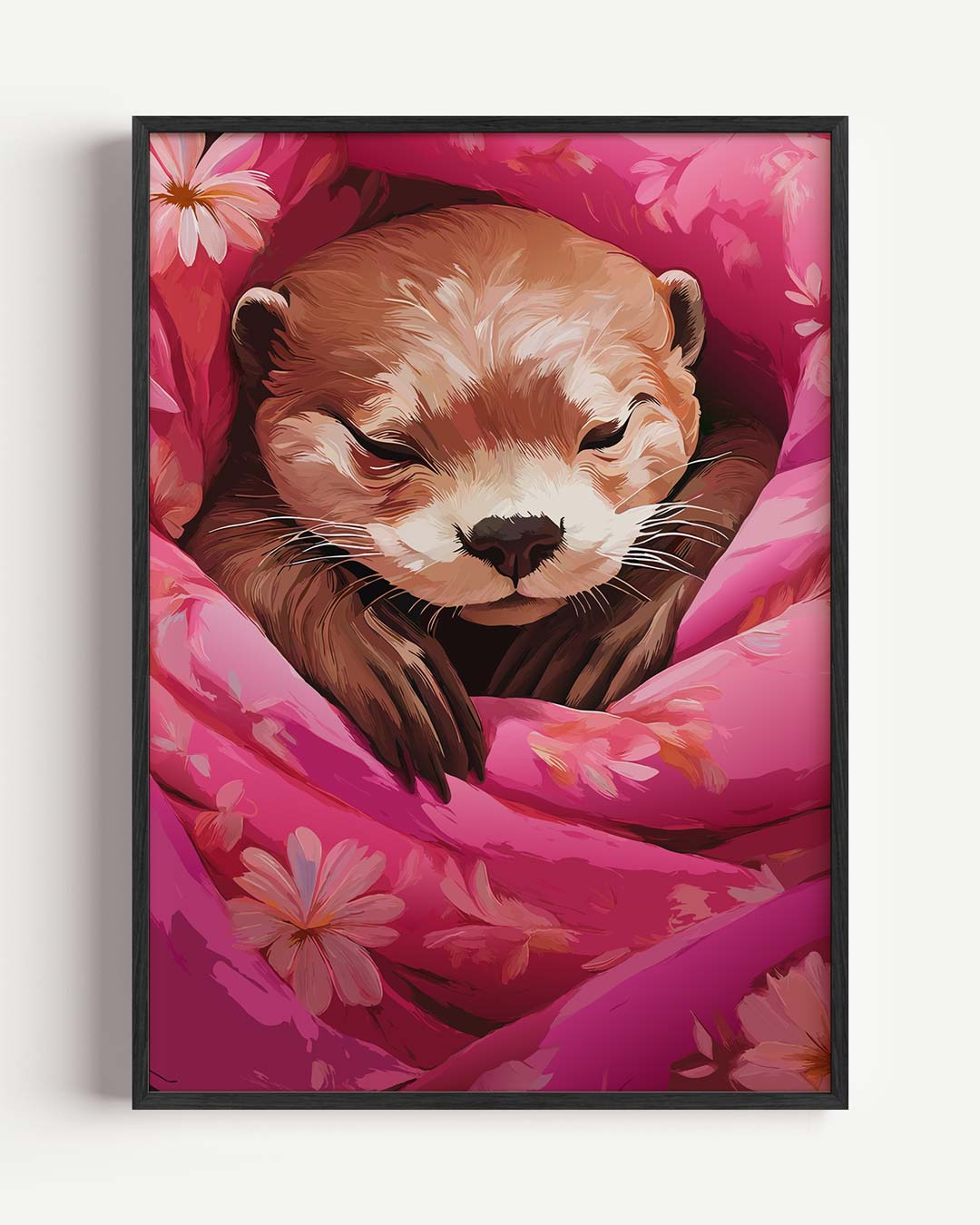 Schattige Onder-dekbed Otter – dieren portret poster als wanddecoratie