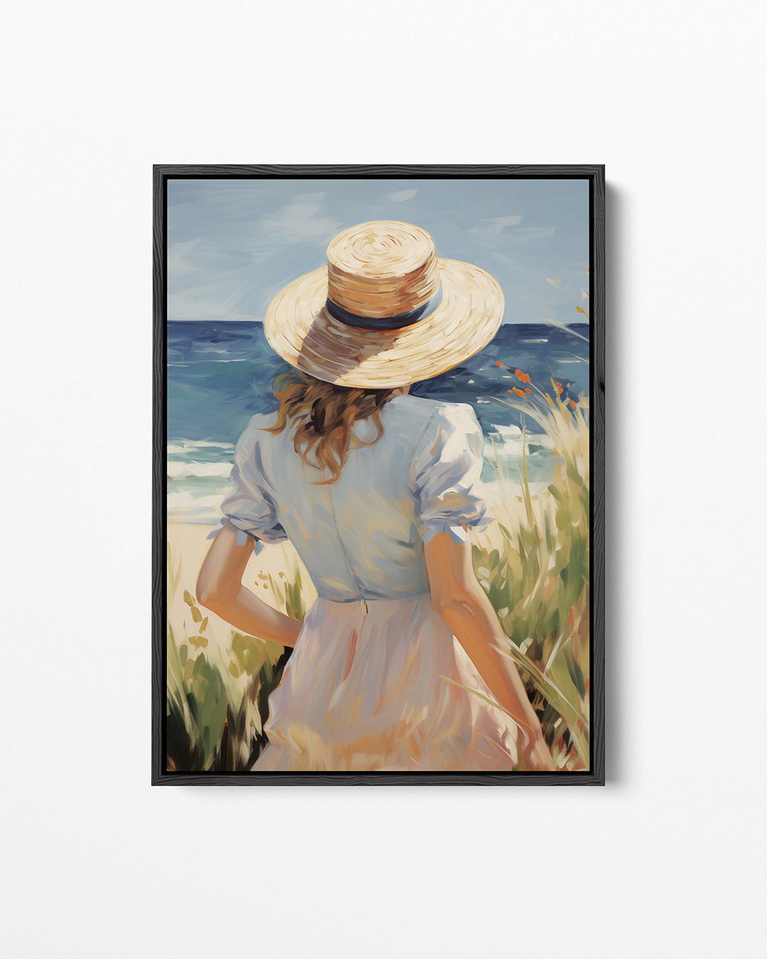 Zomerse strandwandeling – staand wanddecoratie kunstwerk