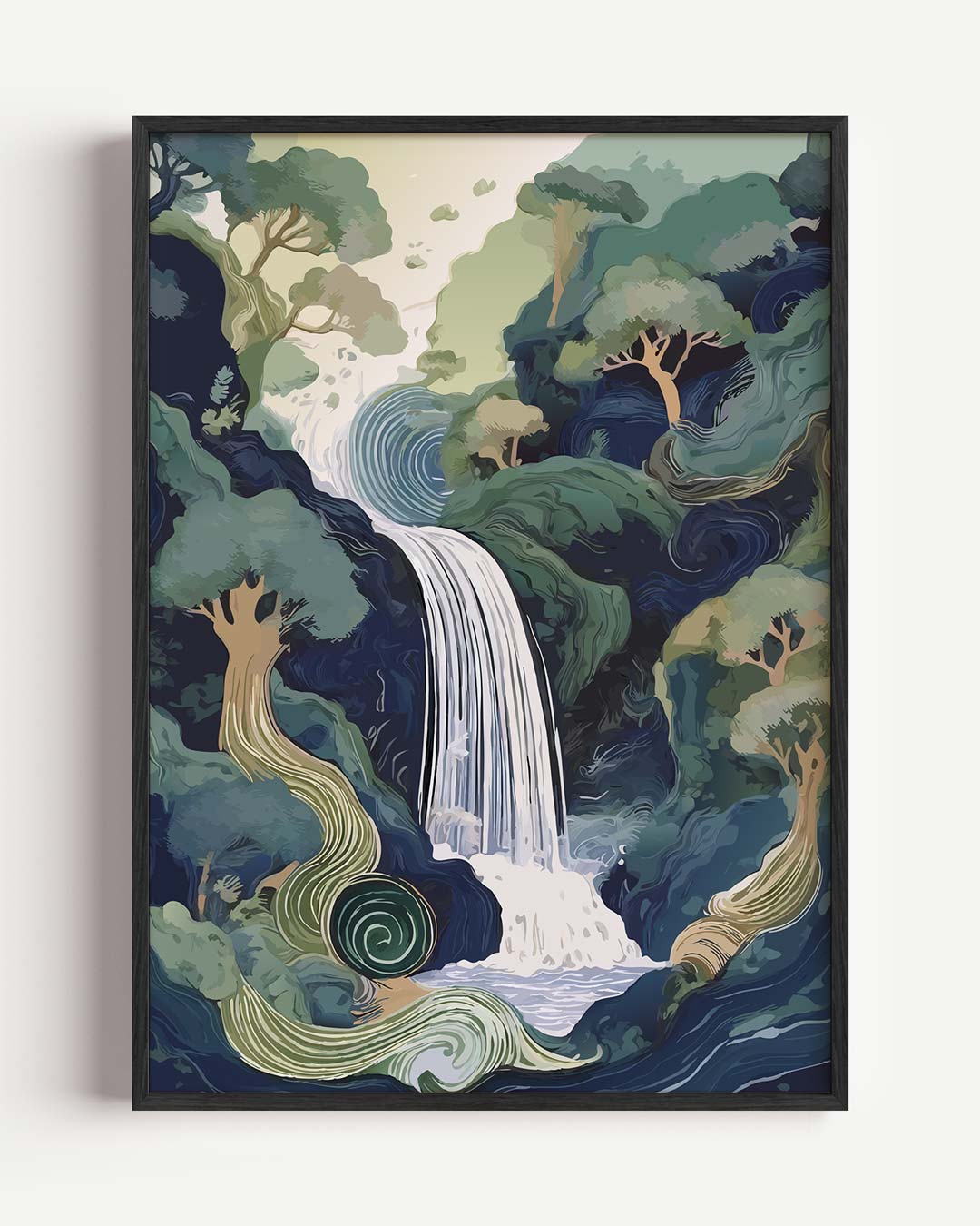 Dromerige Waterval Wanddecoratie – zomer portret poster als wanddecoratie