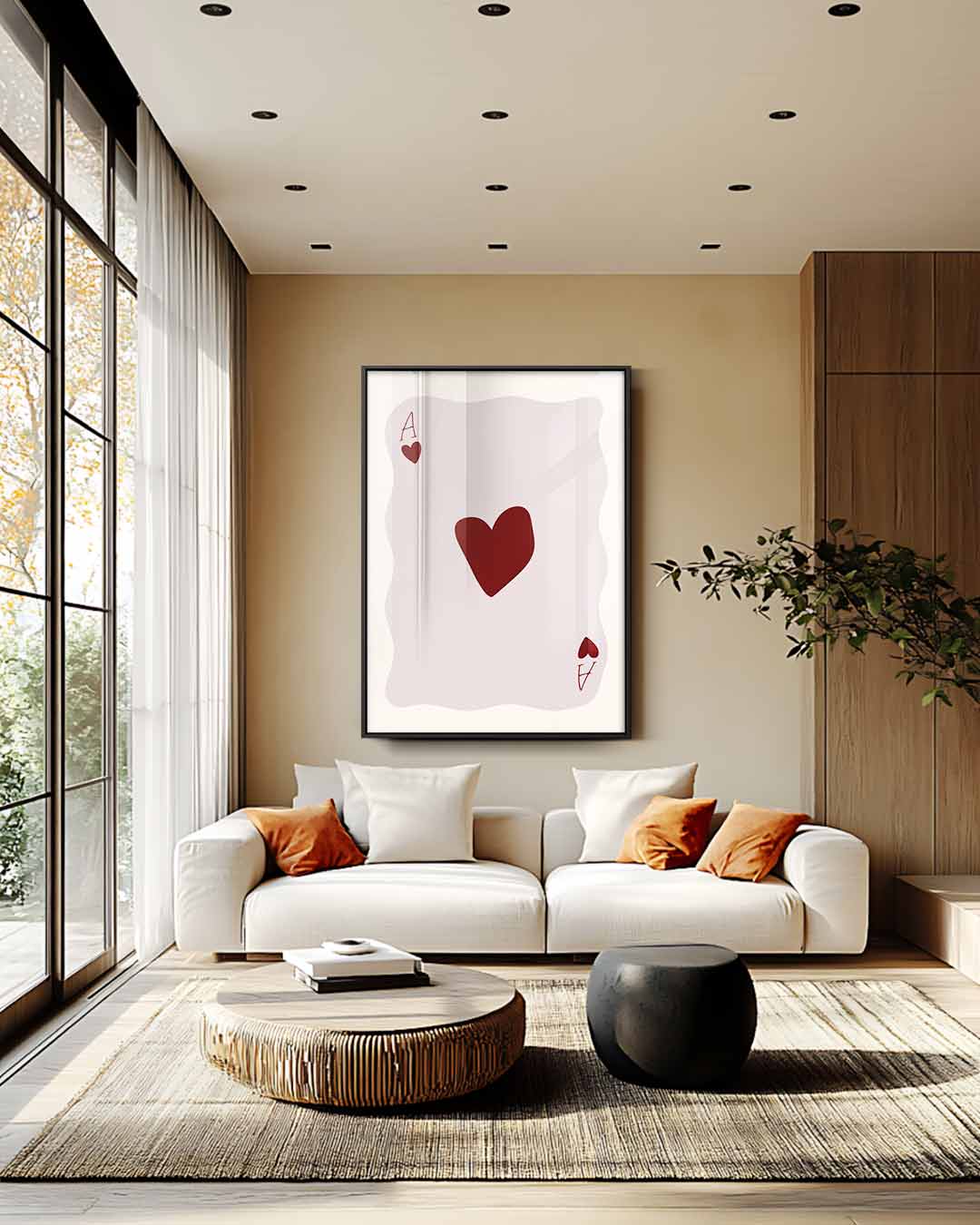 Ace of Hearts Kunstprint – staand kunstwerk voor modern interieur