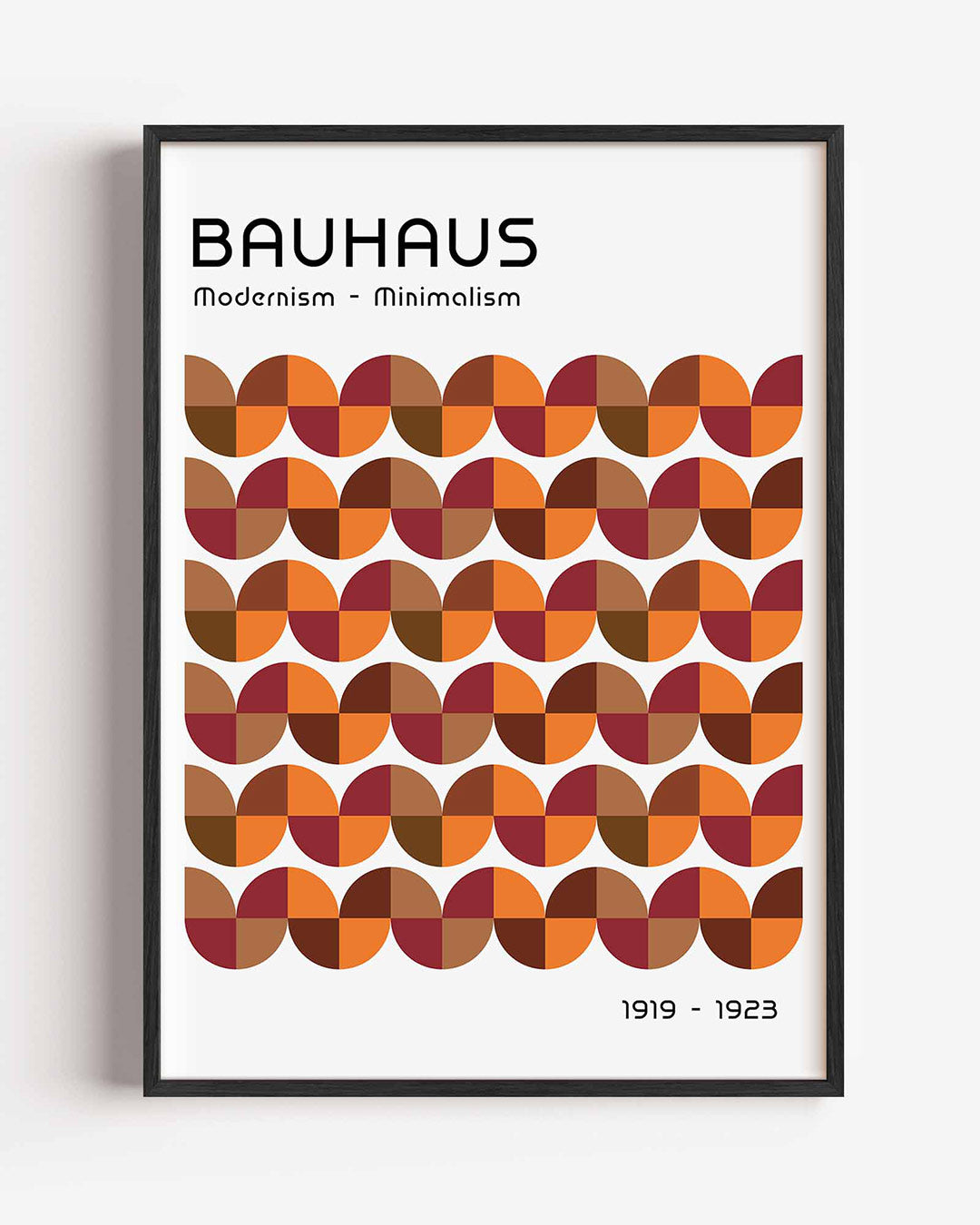 Vormritme en kleur – staande Bauhaus poster als wanddecoratie