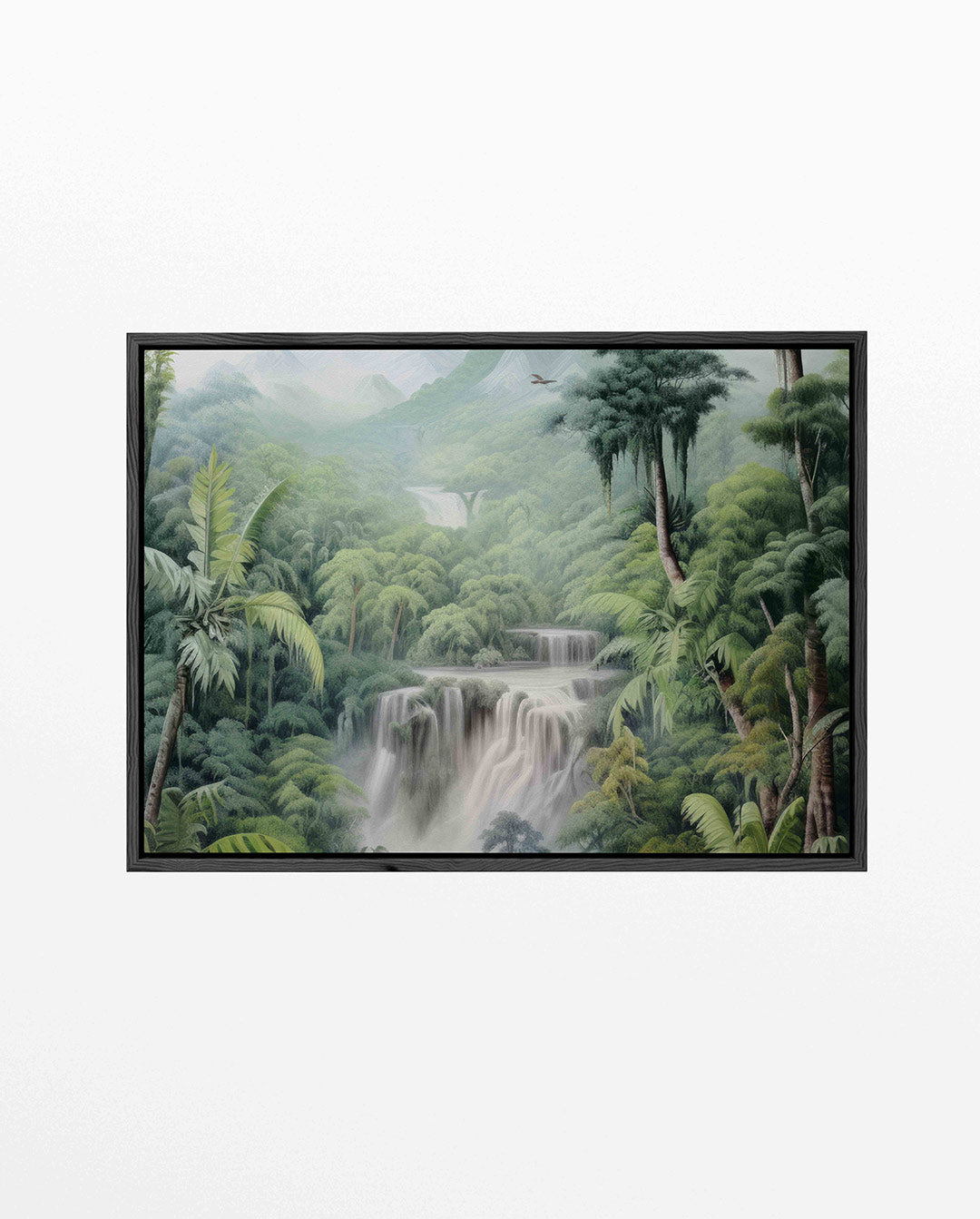 Weelderige waterval – liggend jungle kunstwerk