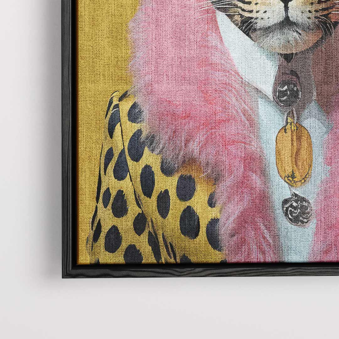 Opera d'arte alla moda con ritratto di leopardo