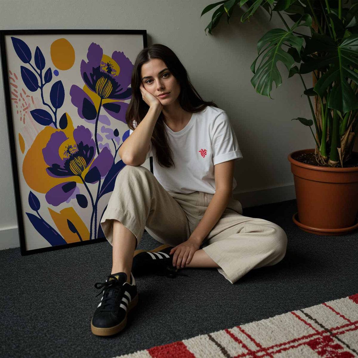Vrolijke Bloemendroom – staande muurposter met bloemen