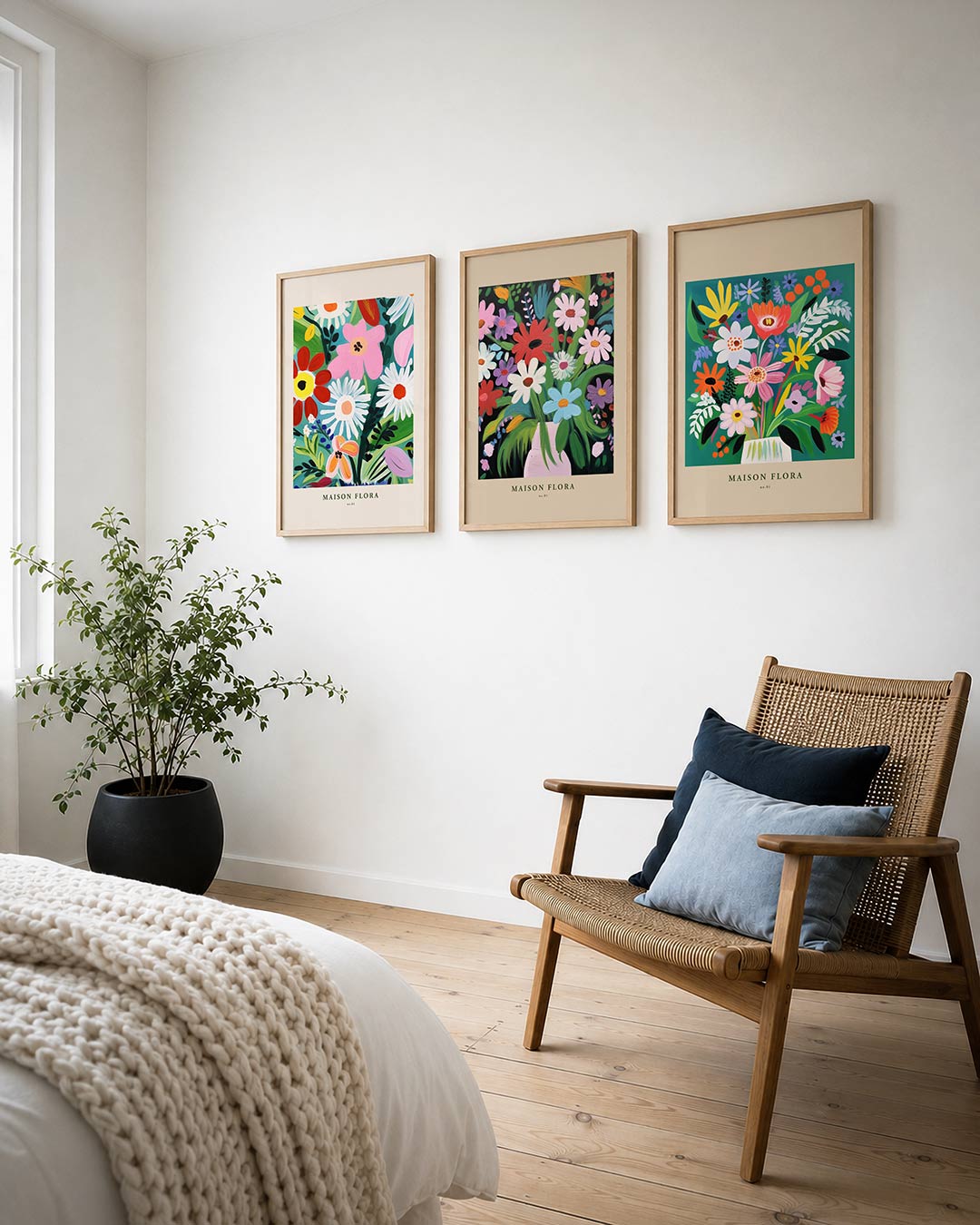 Bloemrijke kleurenpracht posterset – derde productweergave – deze posterset toont een levendig spel van bloemen in felle